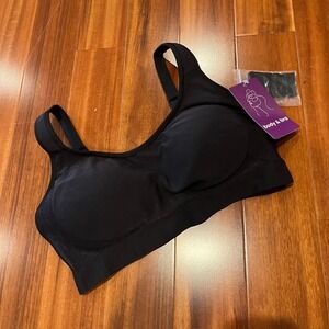 Body & Bra Black Wireless Secret Support Adjustable Straps Intimates New Medium